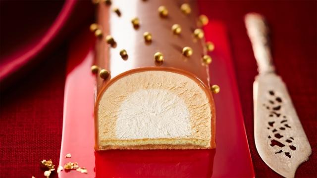 Bûche écrin vanille praliné