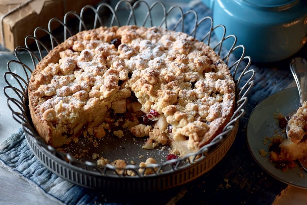 Crumble pommes-noisettes-canneberges
