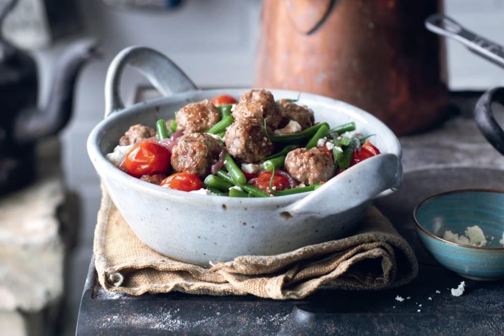Poêlée de légumes et boulettes de viande