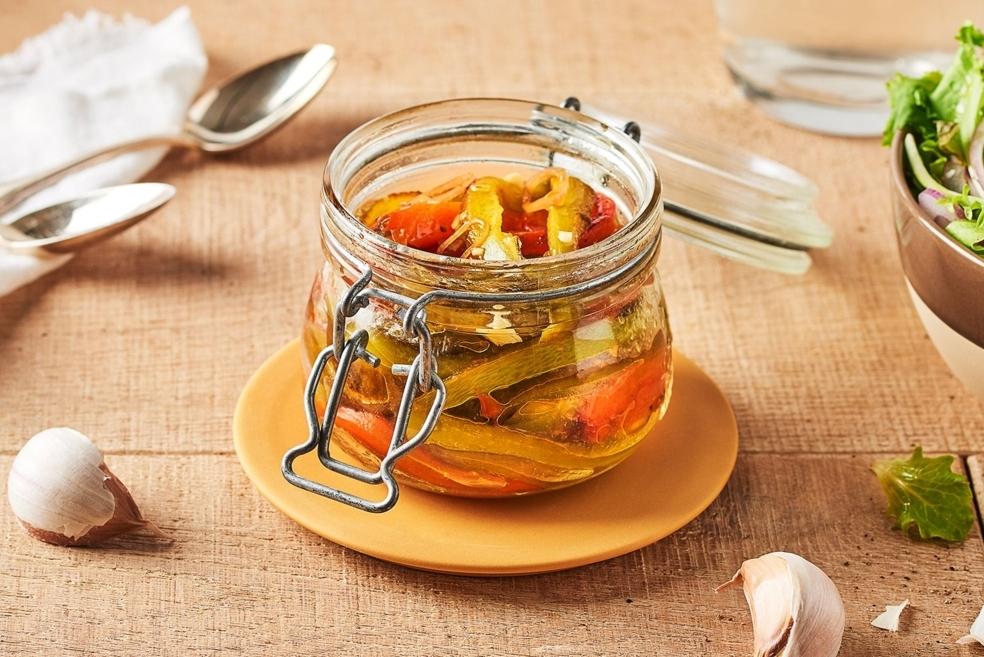 Poivrons marinés au barbecue