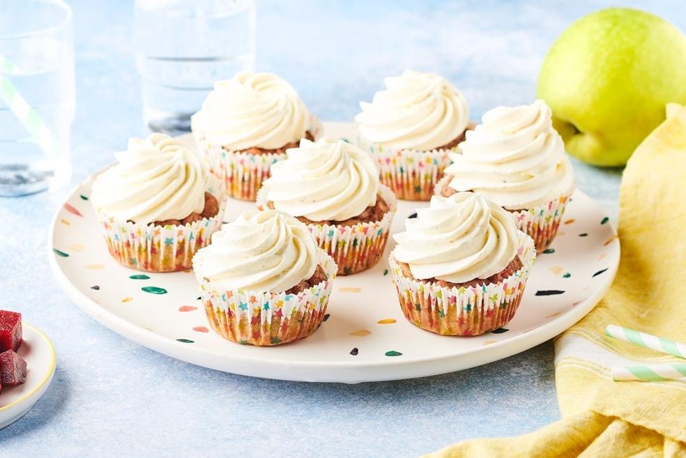 Cupcakes à la betterave et mousse de chèvre