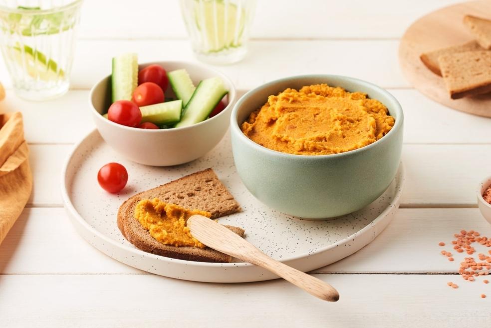 Tartinade de lentilles corail et carottes