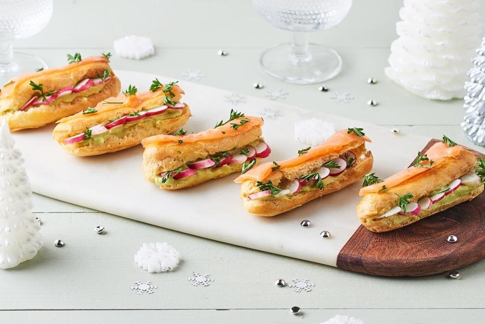 Éclair au saumon fumé