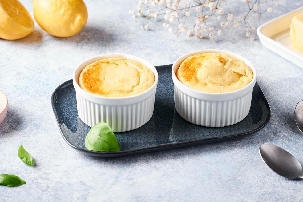 Mini soufflés au citron et basilic