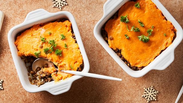 Mini hachis Parmentier de lentilles aux patates douces