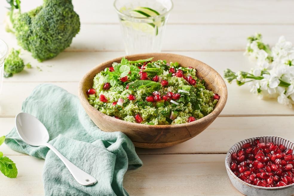 Taboulé de brocoli, chou-fleur et menthe