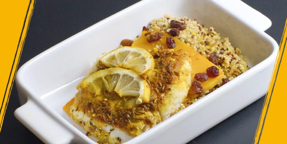 Papillotes de butternut et cabillaud aux épices
