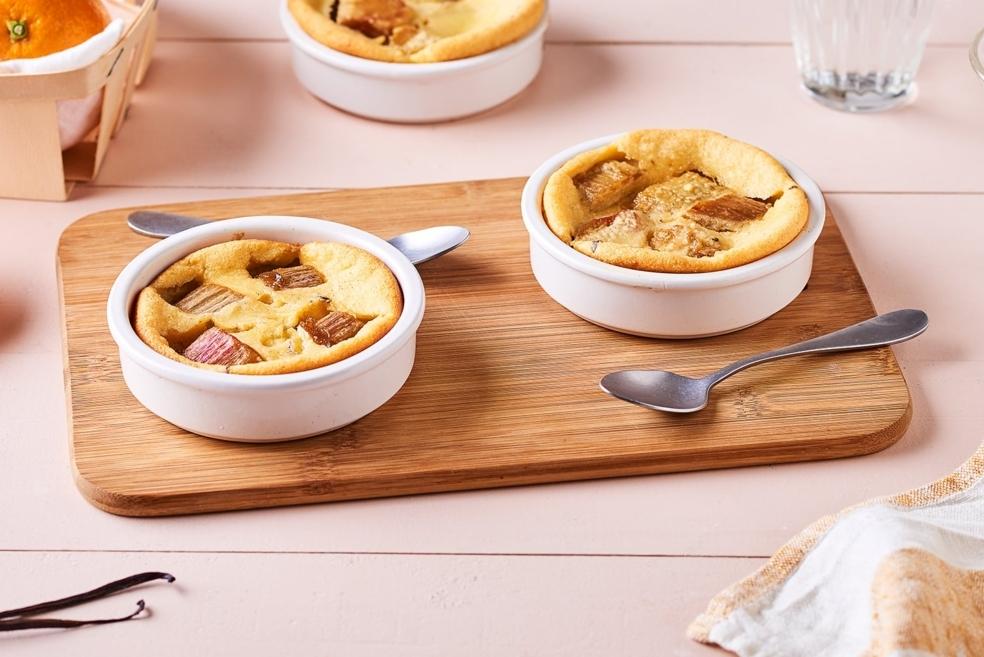 Clafoutis individuels rhubarbe et vanille