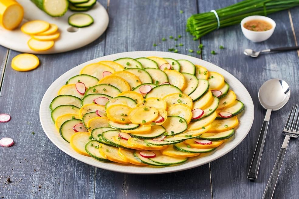 Carpaccio de courgette et radis