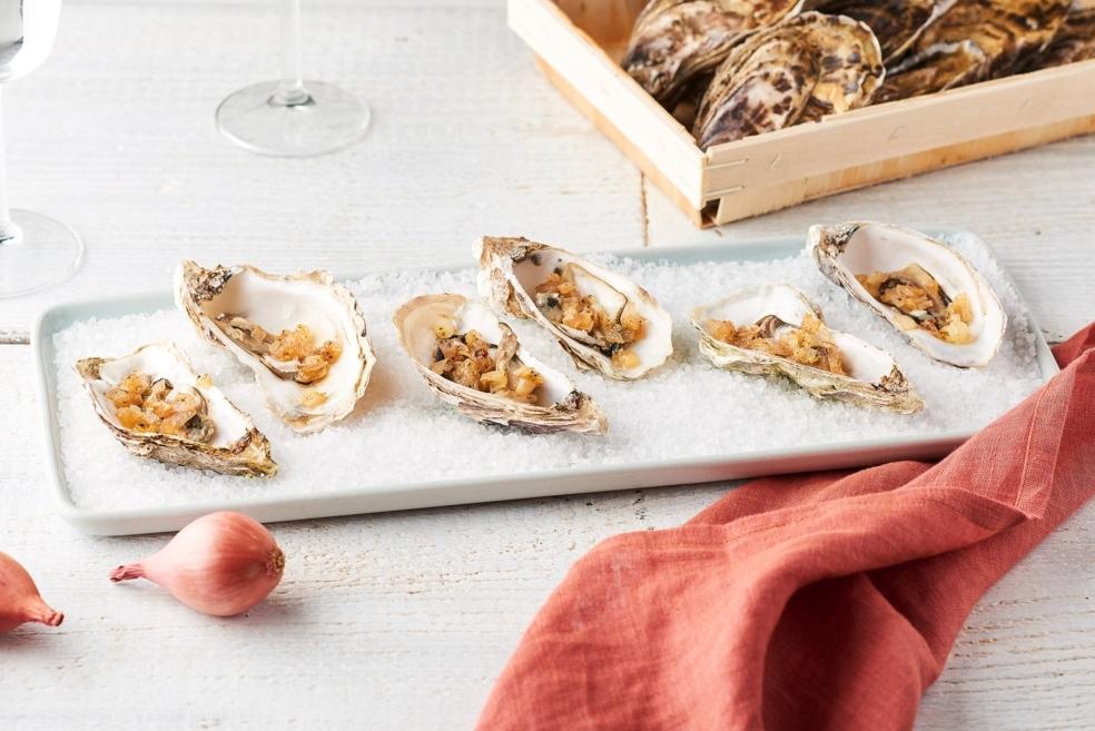 Huîtres chaudes aux échalotes