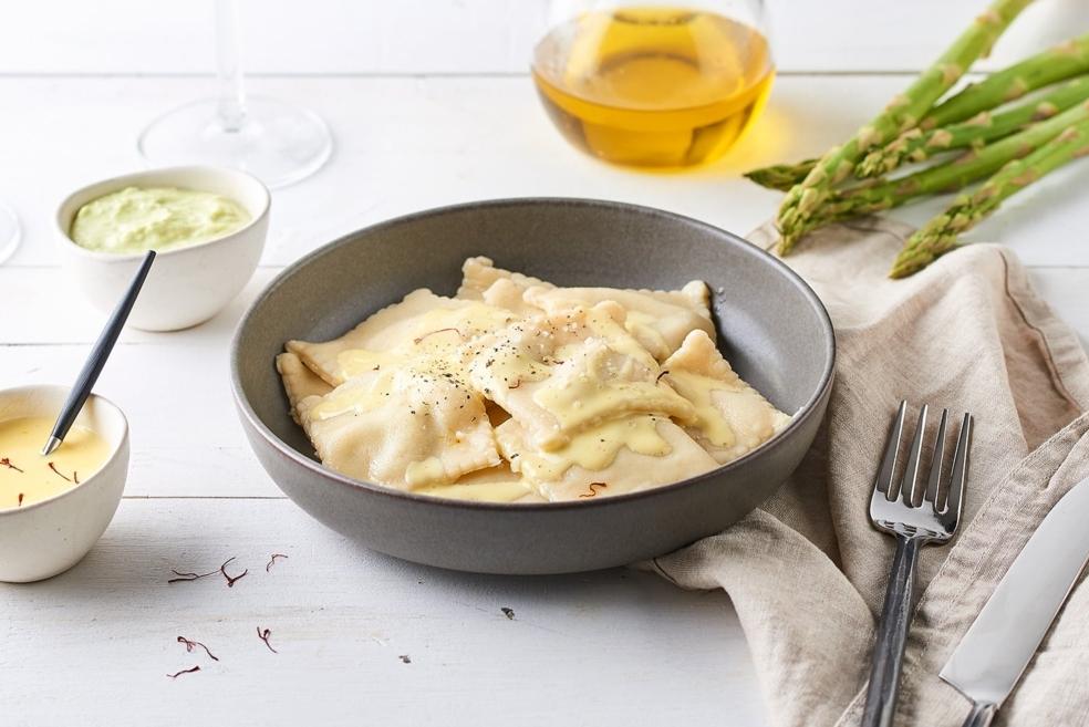Raviolis à la crème d’asperges