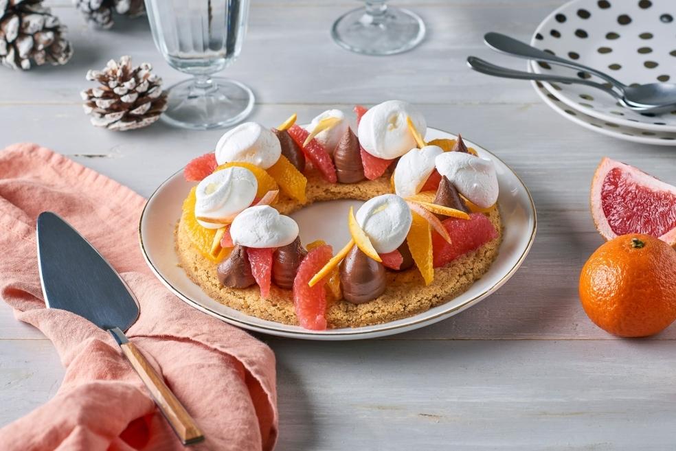 Gâteau couronne agrumes et meringue