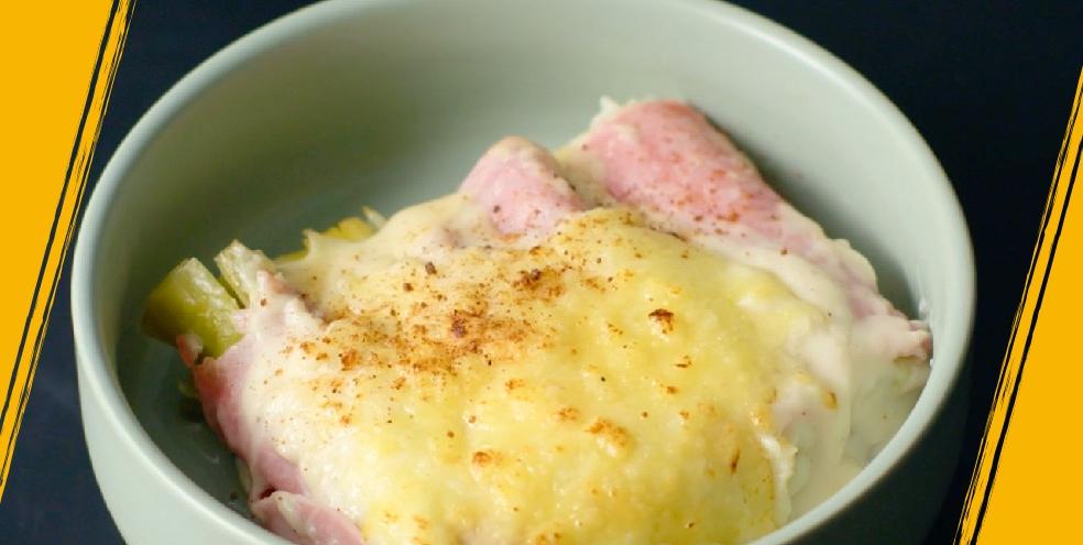 Poireaux gratinés au jambon