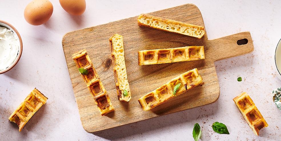 Mini gaufrettes chèvre basilic