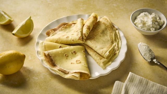 Crêpes légères à la ricotta et au citron