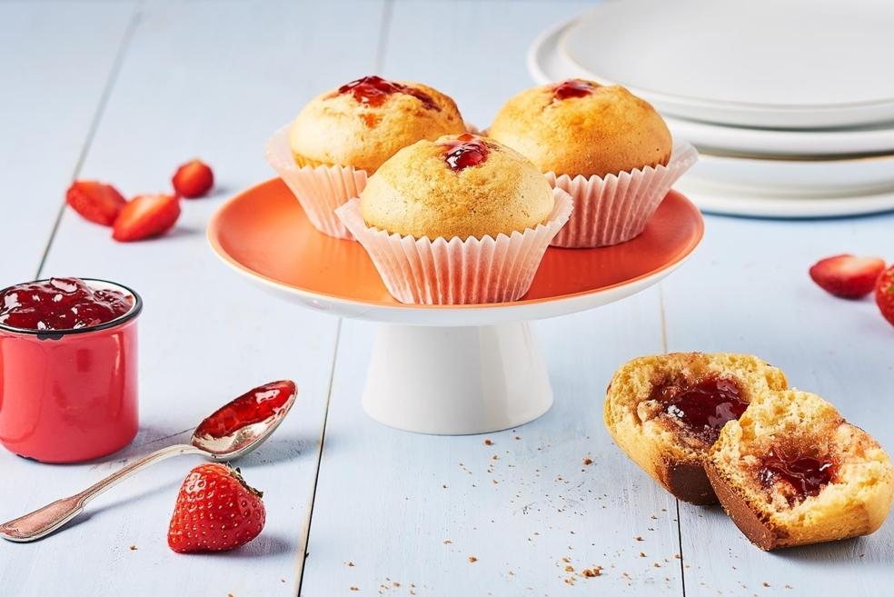 Muffins cœur à la fraise