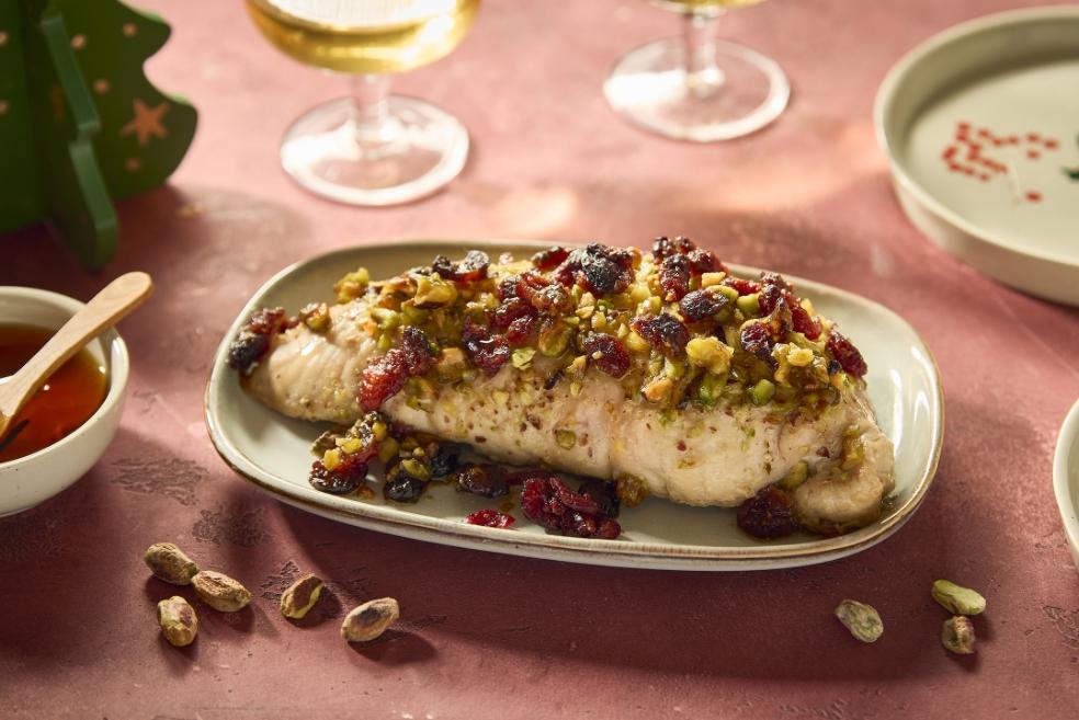 Filet mignon cranberries, pistaches et sirop d'érable