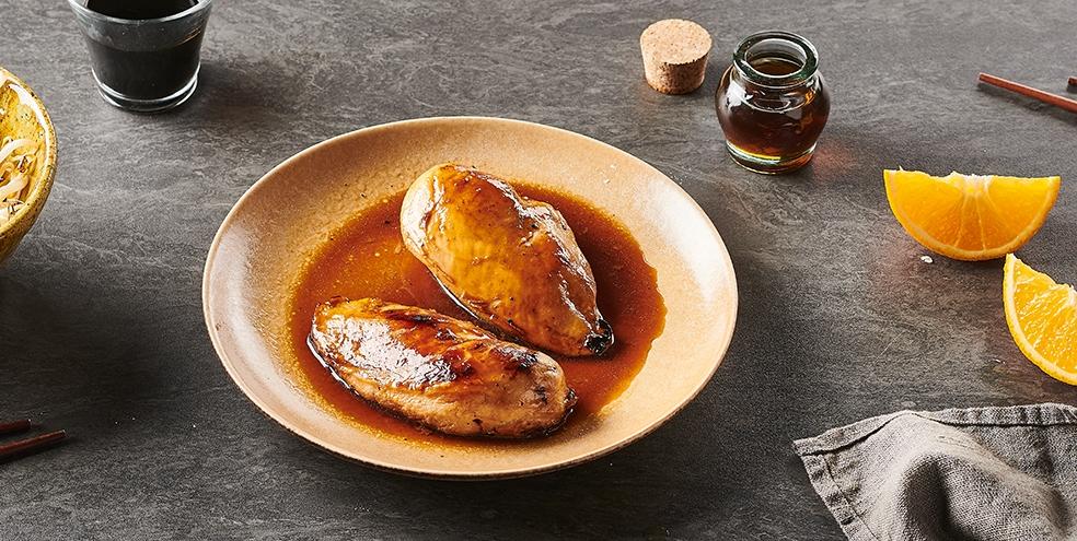 Blancs de poulet laqués au soja et à l'orange