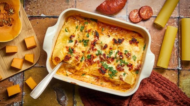 Cannelloni chorizo butternut