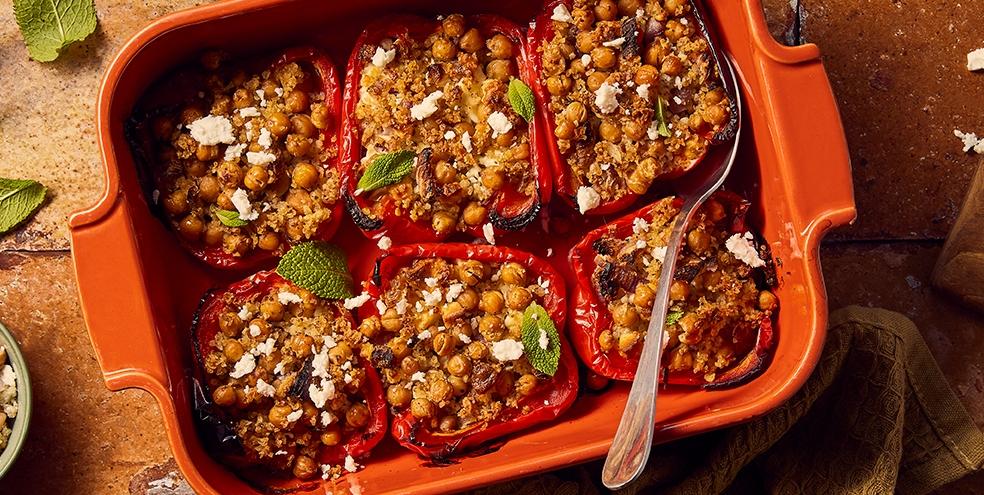 Poivrons farcis aux pois chiches et à la feta