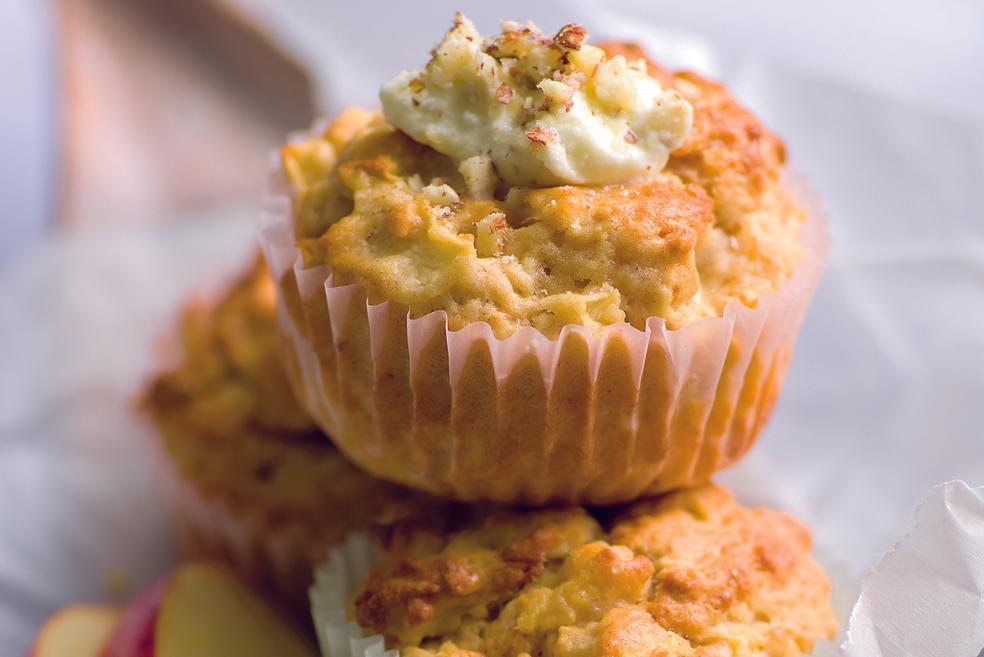 Muffins aux pommes et à la crème de noisettes