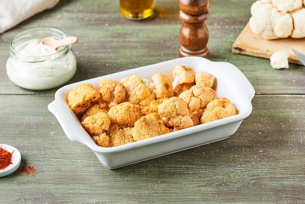 Beignets de chou-fleur et sauce fromage bleu