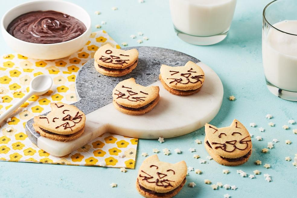 Biscuits fourrés en forme de chat