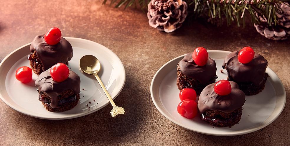 Mini layer cakes chocolat cerise