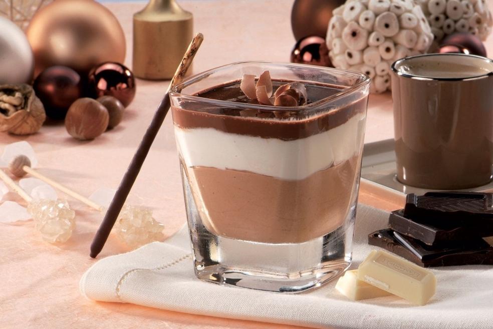 Verrine aux 3 chocolats