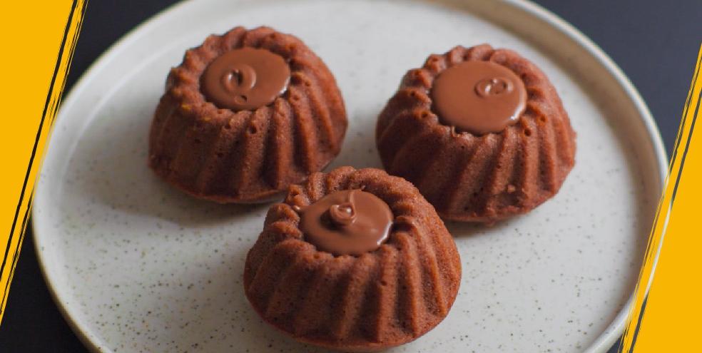 Financier cacao et pâte à tartiner