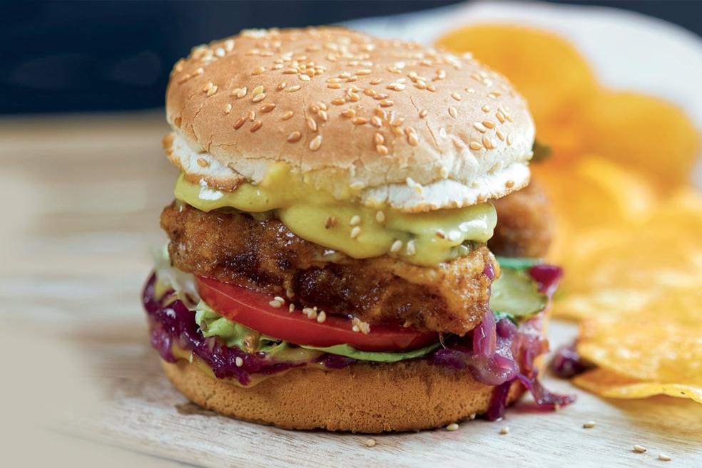 Fish and chips burger