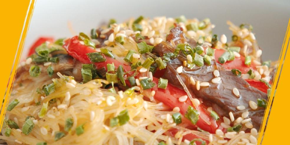 Wok de nouilles sautées au bœuf