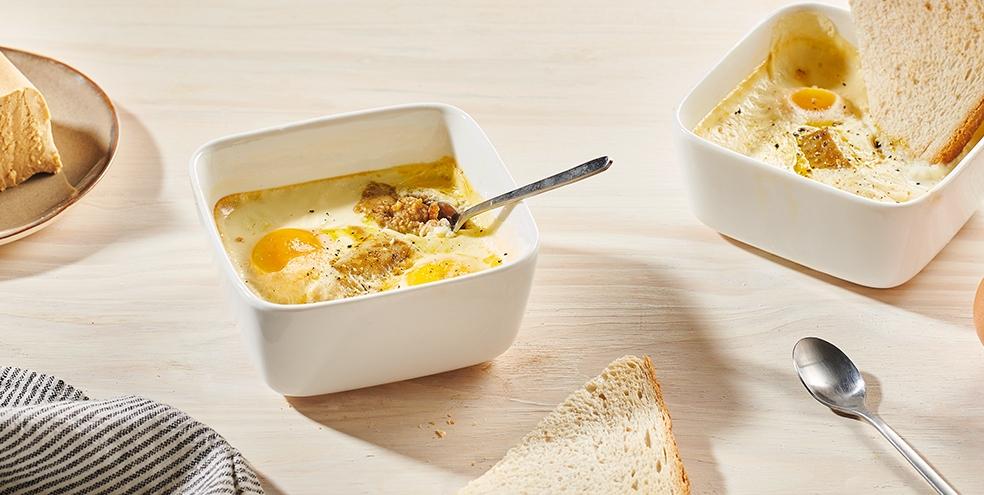 Oeufs cocotte au foie gras
