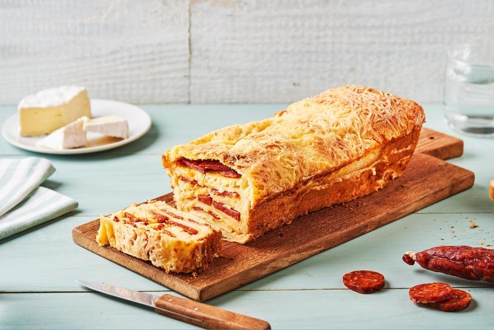 Croque cake camembert chorizo