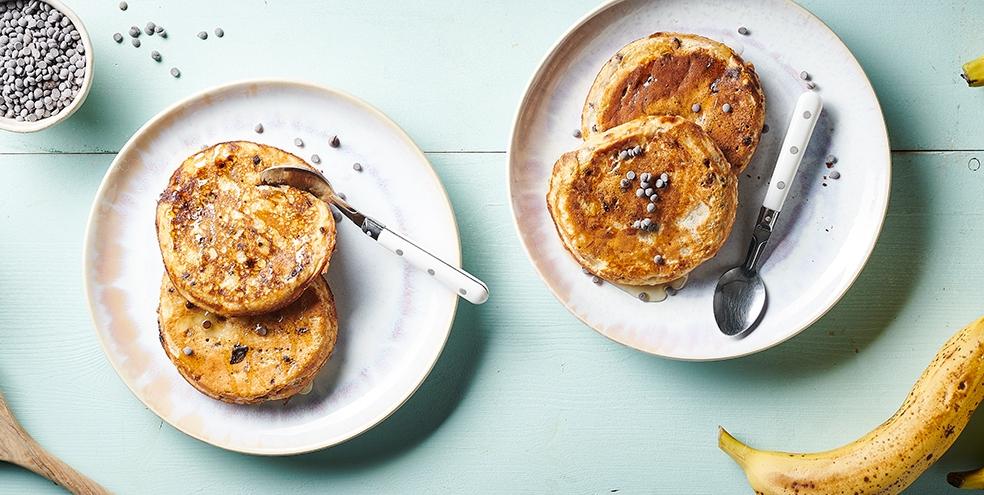 Pancakes vegan bananes et chocolat