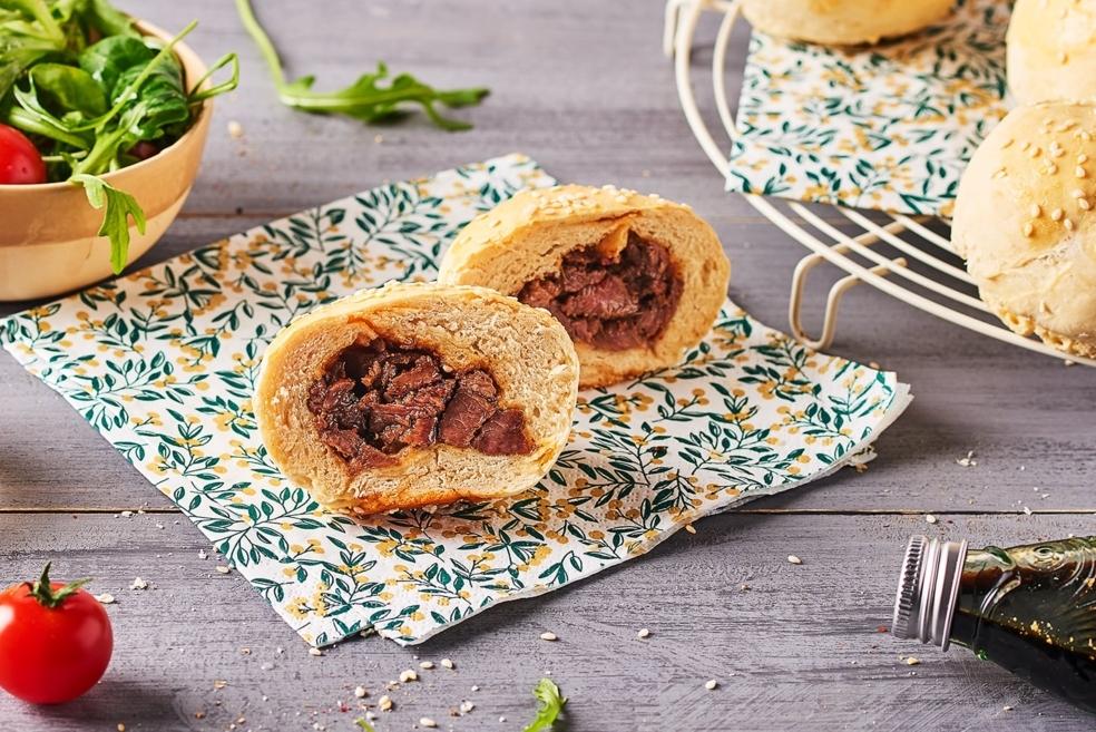 Bun de magret de canard laqué au barbecue