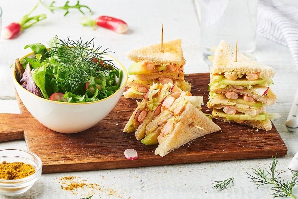 Club sandwich aux crevettes