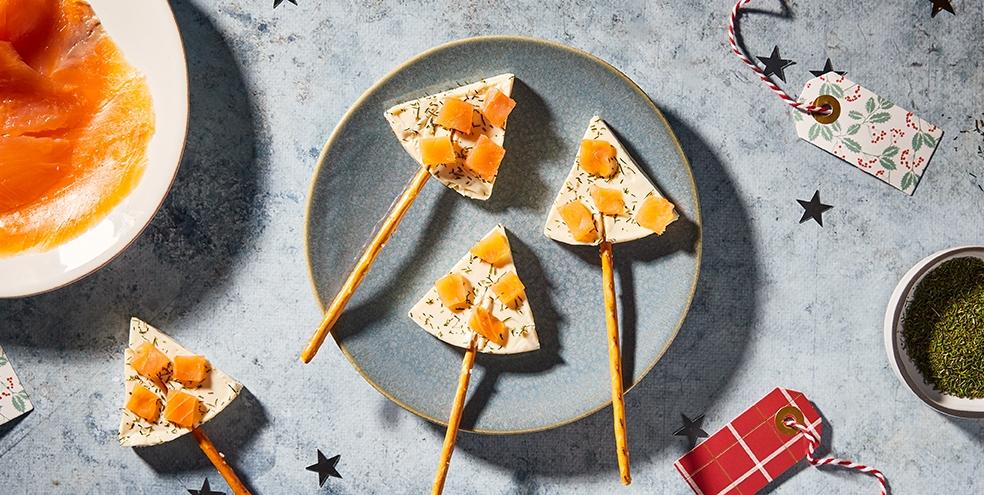 Mini sucettes au saumon et au fromage fondu