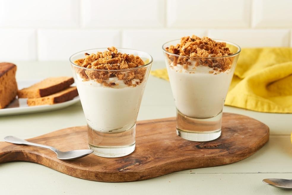Crème de mascarpone au citron et crumble de pain d'épice