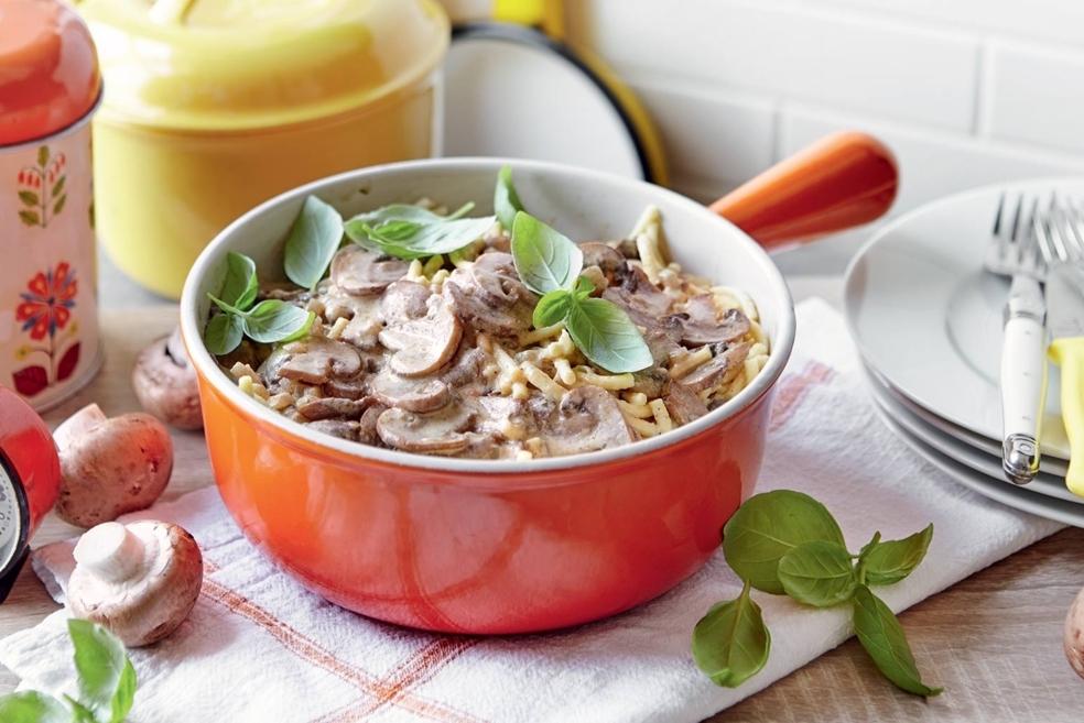 Spätzle à la crème et champignons