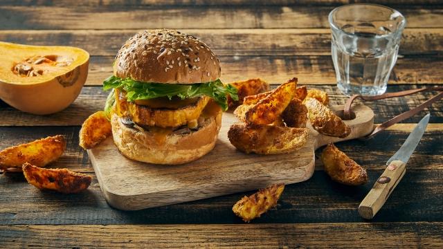 Burger végétarien au steak de potimarron