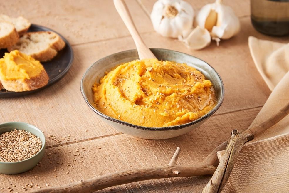 Houmous de patate douce et oignons