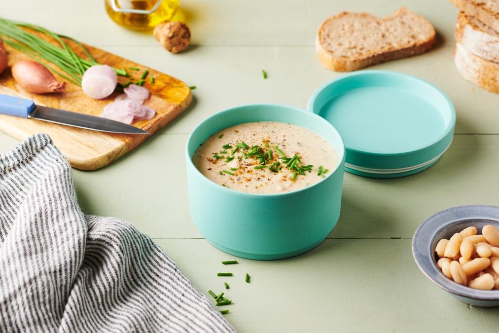 Rilettes de thon, haricot blanc et ciboulette