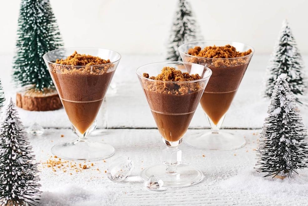 Mousse chocolat spéculoos sur gelée de café