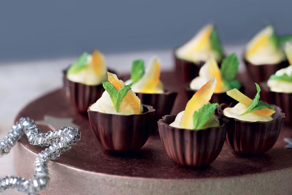 Coquilles de chocolat à la mousse à l’orange