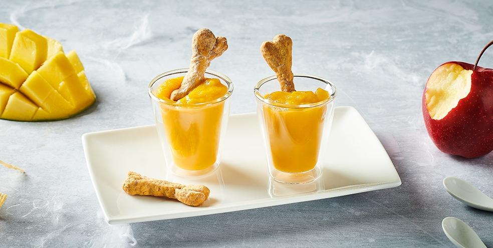 Compote de mangue et gressins os