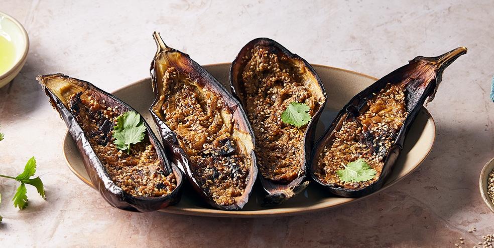 Aubergines grillées au sésame