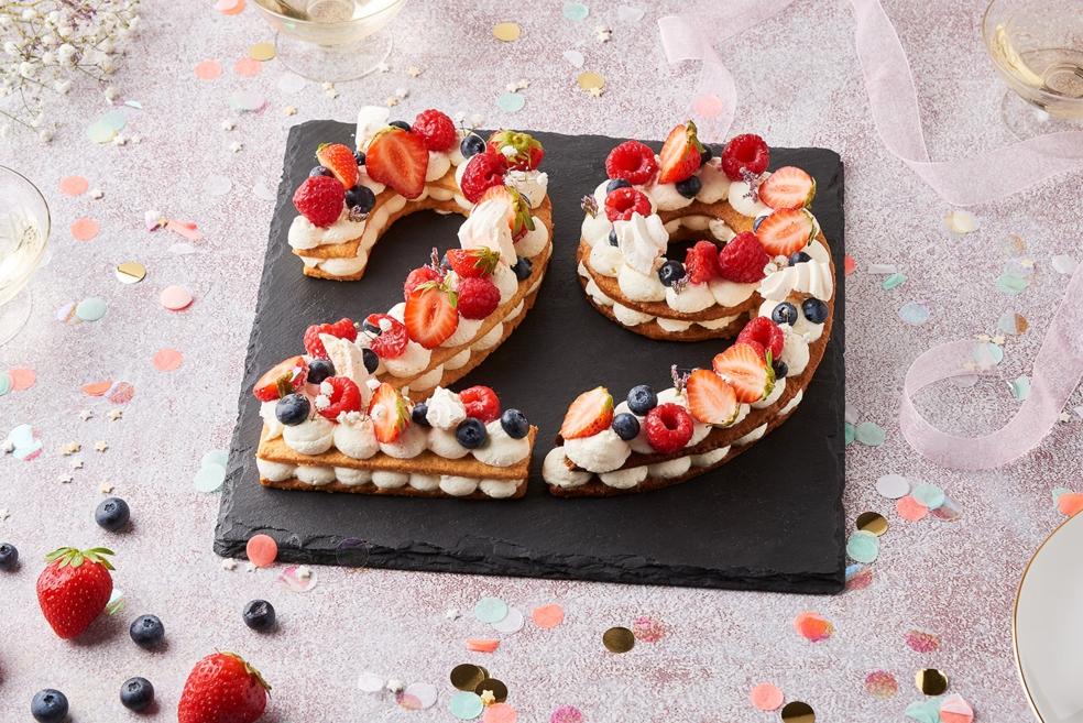 Number cake à la framboise