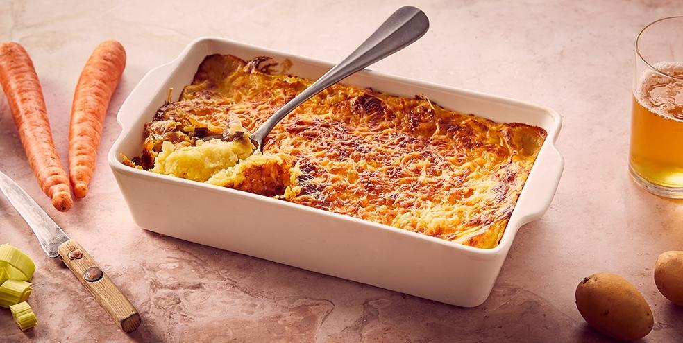 Hachis Parmentier de légumes à la bière