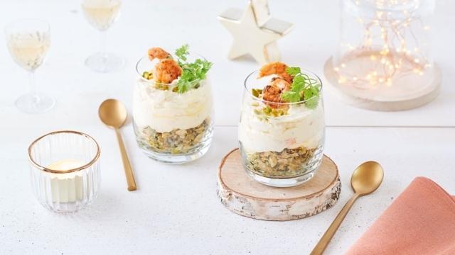 Tiramisu de crevettes au Champagne